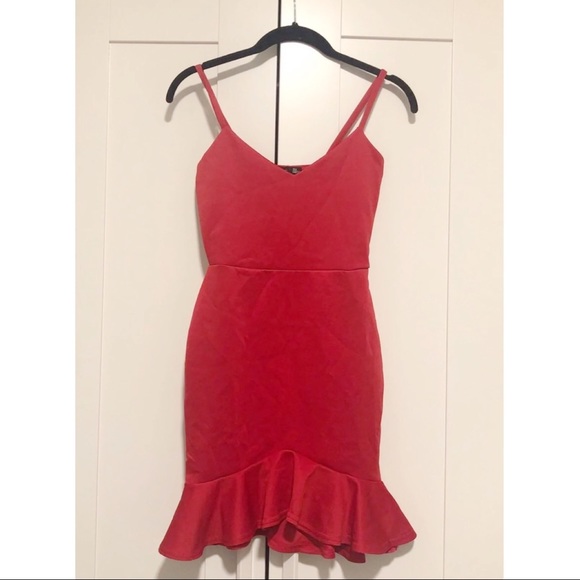 Boohoo Dresses & Skirts - NWT Boohoo Stretch Ruffle Fitted Mini Red Dress Boohoo Dresses & Skirts - NWT Boohoo Stretch Ruffle Fitted Mini Red Dress